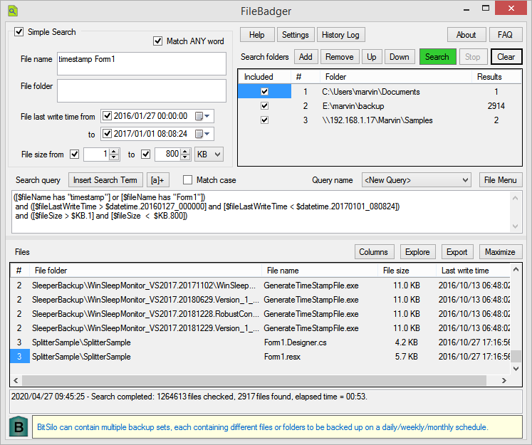 Windows 8 FileBadger by MollieSoft full