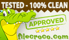 100% CLEAN award granted by FileCroco